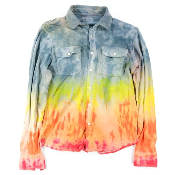 Lucky Brand Other - True Custom Lucky Brand Sweater Button Down Shirt Fire Theme Sz. M L/S Tie Dye